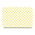 Polka Dots - Gold Yellow on White Plate Mat