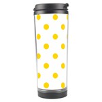 Polka Dots - Gold Yellow on White Travel Tumbler