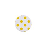 Polka Dots - Gold Yellow on White 1  Mini Magnet