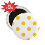 Polka Dots - Gold Yellow on White 2.25  Magnet (10 pack)