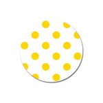 Polka Dots - Gold Yellow on White Magnet 3  (Round)