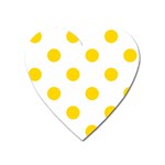 Polka Dots - Gold Yellow on White Magnet (Heart)