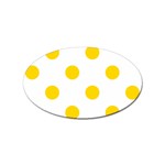 Polka Dots - Gold Yellow on White Sticker (Oval)