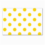 Polka Dots - Gold Yellow on White Postcard 4  x 6 