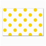 Polka Dots - Gold Yellow on White Postcard 5  x 7 