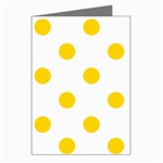 Polka Dots - Gold Yellow on White Greeting Cards (Pkg of 8)