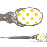 Polka Dots - Gold Yellow on White Letter Opener