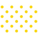 Polka Dots - Gold Yellow on White Birthday Cake 3D Greeting Card (7x5)