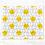 Polka Dots - Gold Yellow on White Jigsaw Puzzle (Rectangular)