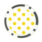 Polka Dots - Gold Yellow on White Poker Chip Card Guard
