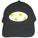 Polka Dots - Gold Yellow on White Black Cap