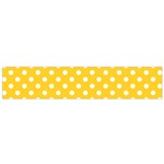 Polka Dots - White on Banana Yellow Flano Scarf (Small)
