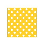 Polka Dots - White on Banana Yellow Satin Bandana Scarf