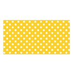 Polka Dots - White on Banana Yellow Satin Shawl