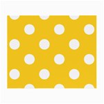 Polka Dots - White on Banana Yellow Small Glasses Cloth