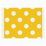 Polka Dots - White on Banana Yellow Large Glasses Cloth