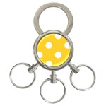 Polka Dots - White on Banana Yellow 3-Ring Key Chain