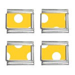 Polka Dots - White on Banana Yellow 9mm Italian Charm (4 pack)