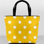 Polka Dots - White on Banana Yellow Bucket Bag