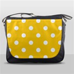 Polka Dots - White on Banana Yellow Messenger Bag