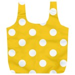 Polka Dots - White on Banana Yellow Full Print Recycle Bag (XL)