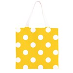 Polka Dots - White on Banana Yellow Grocery Light Tote Bag