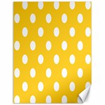 Polka Dots - White on Banana Yellow Canvas 18  x 24 