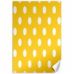 Polka Dots - White on Banana Yellow Canvas 20  x 30 
