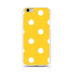 Polka Dots - White on Banana Yellow Apple iPhone 6/6S Silicone Case (Transparent)