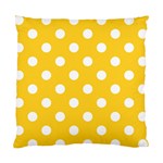 Polka Dots - White on Banana Yellow Standard Cushion Case (Two Sides)