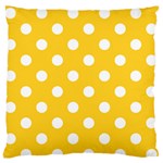 Polka Dots - White on Banana Yellow Standard Flano Cushion Case (One Side)