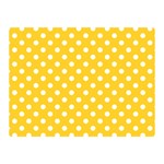 Polka Dots - White on Banana Yellow Double Sided Flano Blanket (Mini)