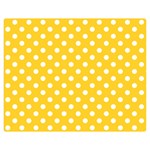 Polka Dots - White on Banana Yellow Double Sided Flano Blanket (Medium)