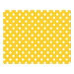 Polka Dots - White on Banana Yellow Double Sided Flano Blanket (Large)