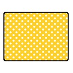 Polka Dots - White on Banana Yellow Double Sided Fleece Blanket (Small) (Two Sides)