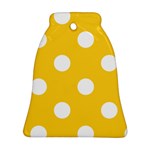 Polka Dots - White on Banana Yellow Ornament (Bell)