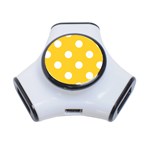 Polka Dots - White on Banana Yellow Portable USB Hub (One Side)