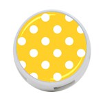Polka Dots - White on Banana Yellow 4-Port USB Hub (One Side)