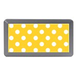 Polka Dots - White on Banana Yellow Memory Card Reader (Mini)
