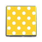 Polka Dots - White on Banana Yellow Memory Card Reader (Square)