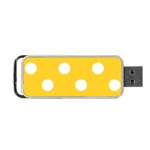 Polka Dots - White on Banana Yellow Portable USB Flash (One Side)