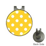 Polka Dots - White on Banana Yellow Golf Ball Marker Hat Clip