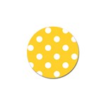 Polka Dots - White on Banana Yellow Golf Ball Marker
