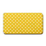 Polka Dots - White on Banana Yellow Medium Bar Mat