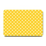 Polka Dots - White on Banana Yellow Small Doormat