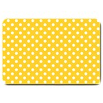 Polka Dots - White on Banana Yellow Large Doormat