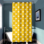 Polka Dots - White on Banana Yellow Shower Curtain 36  x 72  (Stall)