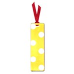 Polka Dots - White on Banana Yellow Small Book Mark