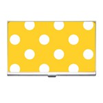Polka Dots - White on Banana Yellow Business Card Holder