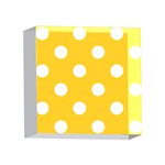 Polka Dots - White on Banana Yellow 4 x 4  Acrylic Photo Block